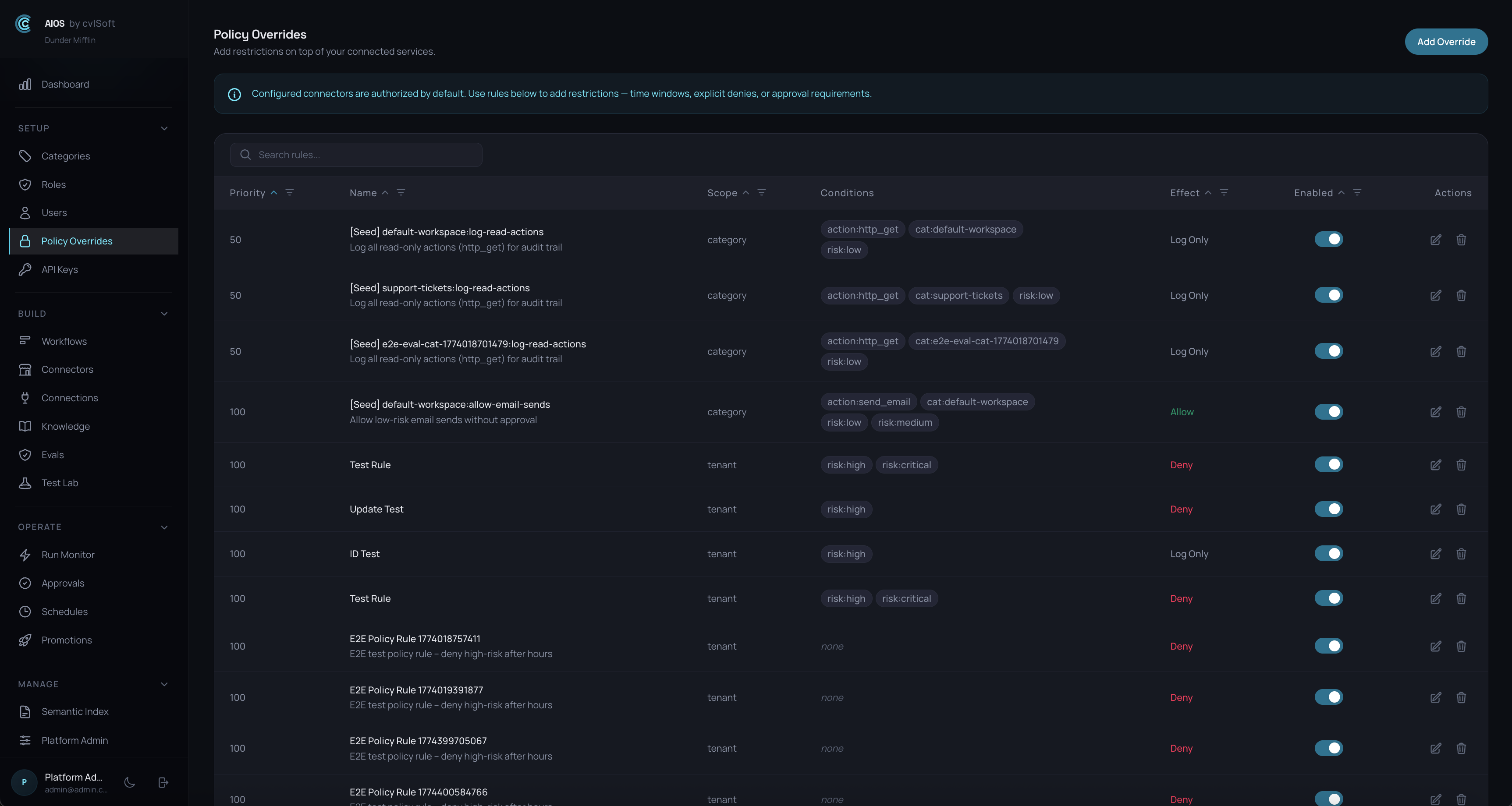 Policy Engine & Overrides
